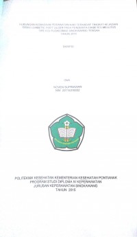 Hubungan kebiasaan perawatan kaki terhadap tingkat kejadian resiko Diabetic Foot Ulcer pada penderita Diabetes Mellitus Tipe II di Puskesmas Singkawang tengah tahun 2015. Supriawan, Noven
Singkawang : Poltekkes Kemenkes Pontianak, 2015. 72 hal