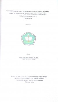 Faktor-faktor yang berhubungan terjadinya Rematik di Wilayah Kerja Puskesmas Sungai Ambawang Kabupaten Kubu Raya tahun 2015. Nora, Walita Oktriana
Singkawang : Poltekkes Kemenkes Pontianak, 2015. 59 hal