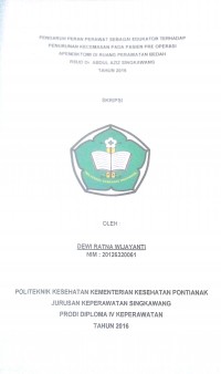 FAKTOR-FAKTOR YANG BERHUBUNGAN DENGAN DAYA TERIMA PASIEN TERHADAP MENU MAKANAN BIASA KELAS III DI RSUD Dr. SOEDARSO PONTIANAK