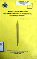 PEDOMAN LATIHAN PRA JABATAN BAGI PERAWAT PUSKESMAS DAERAH TERPENCIL PADA PROPINSI TERTENTU