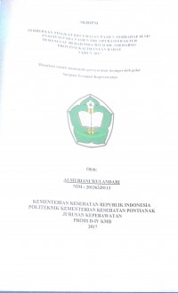 Perbedaan Tingkat Kecemasan Pasien Terhadap Anatesi Pada Pasien Pro Operasi Faktur Di Bangsal Bedah Pria RSUD Dr. Soedarso Provinsi KalimanTan barat tahun 2017 / Almuriani Wulandari.-- Singkawang : Poltekkes Kemenkes Pontianak Jurusan Keperawatan, 2017.- 46 p