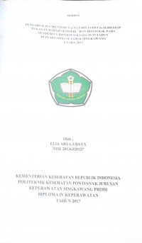 Pengaruh Jus Mentimun (Cucumis Sativus) Terhadap Tekanan Darah Sistolik Dan Diastolik Pada Penderita Hipertensi Usia 45-55 Tahun Di Psukesmas Setapuk Singkawang Utara 2017 / Elia Arya Udaya.-- Singkawang : Poltekkes Kemenkes Pontianak Jurusan Keperawatan, 2017.- 38 p