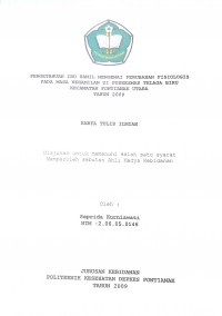 PENGETAHUAN IBU HAMIL MENGENAI PERUBAHAN FISIOLOGIS PADA MASA KEHAMILAN DI PUSKESMAS TELAGA BIRU KECAMATAN PONTIANAK UTARA TAHUN 2009