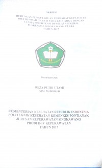 Hubungan Pengetahuan Terhadap Kepatuhan Diet Rendah Garam Pada Keluarga Dengan Lansia Hipertensi Di Wilayah Kerja Puskesmas Singkawang Utara Tahun 2017 / Reza Putri Utami.—Singkawang : Poltekkes Kemenkes Pontianak Jurusan Keperawatan, 2017.- 37 p