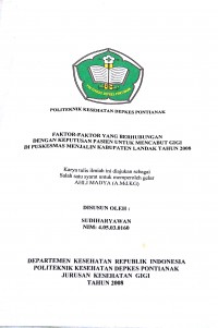 PREVALENSI KEGEMUKAN HUBUNGANNYA DENGAN KOMSUMSI LEMAK, SERAT, NATRIUM, GULA, DAN AKTIVITAS PADA SISWA SEKOLAH DASAR BRUDER KANISIUS PONTIANAK UTARA TAHUN 2008