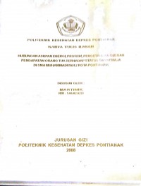 HUBUNGAN ASUPAN ENERGI, PROTEIN, PENGETAHUAN GIZI DAN PENDAPATAN ORANG TUA TERHADAP STATUS GIZI REMAJA DI SMA MUHAMMADIYAH 2 KOTA PONTIANAK