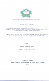 FAKTOR-FAKTOR YANG BERHUBUNGAN DENGAN KANDUNGAN TOTAL COLIFORM PADA AIR SUMUR GALI DI RW V KELURAHAN BATU LAYANG KECAMATAN PONTIANAK UTARA TAHUN 2010