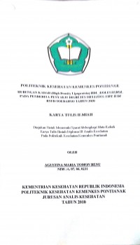 HUBUNGAN ANTARA (High Density Lipoprotein) HDL-KOLESTEROL PADA PENDERITAPENYAKIT DIABETES MELLITUS TIPE II DI RSUD SOEDARSO TAHUN 2010