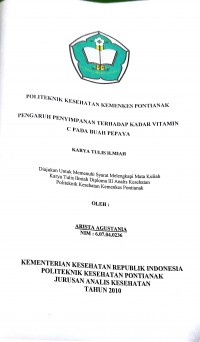 PENGARUH PENYIMPANAN TERHADAP KADAR VITAMIN C PADA BUAH PEPAYA