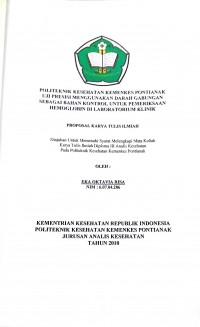 STUDI PENGELOLAAN LIMBAH CAIR PADA RUMAH SAKIT UMUM DAERAH AGOES DJAM KABUPATEN KETAPANG TAHUN 2010