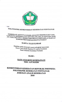 PERBEDAAN AKTIFITAS ENZIM ALKALINE PHOSPHATASE YANG LANGSUNG DIPERIKSA DAN DITUNDA SELAMA 24 JAM PADA SUHU 4ᵒ C PADA PEGAWAI SEKRETARIS DEWAN PERWAKILAN RAKYAT DAERAH PROVINSI KALIMANTAN BARAT