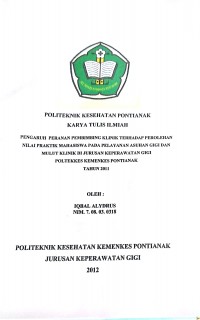 RESIKO GIZI LEBIH DITINJAU DARI POLA KOMSUMSI SAYUR DAN BUAH PADA SISWA SMP SWASTA KATOLIK SUSTER PONTIANAK