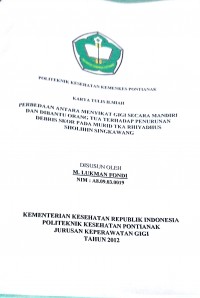 GAMBARAN DAYA TERIMA MAKANAN PASIEN RAWAT INAP PADA UPTD PUSKESMAS KECAMATAN PONTIANAK UTARA KOTA PONTIANAK