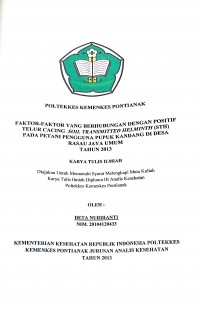 FAKTOR-FAKTOR YANG BERHUBUNGAN DENGAN KEJADIAN DIARE PADA BALITA (1-5 TH) DI WILAYAH KERJA PUSKESMAS BANJAR SERASAN KECAMATAN PONTIANAK TIMUR TAHUN 2013