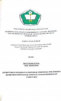 EFEKTIFITAS KOMBINASI KHLORINASI, AERASI, BIOFILTRASI DAN ULTRAFILTRASI DALAM MENURUNKAN KADAR BESI (FE) PADA AIR SUMUR BOR DI KOMPLEKS 12 KELURAHAN SIANTAN HULU KECAMATAN PONTIANAK UTARA