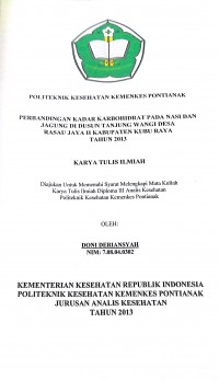 PERBANDINGAN KADAR KARBOHIDRAT PADA NASI DAN JAGUNG DI DUSUN TANJUNG WANGI DESA RASAU JAYA II KABUPATEN KUBU RAYA TAHUN 2013