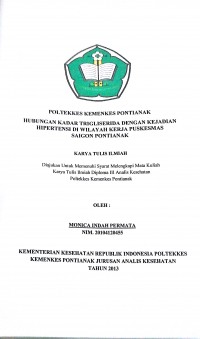 HUBUNGAN STATUS GIZI, PENGETAHUAN GIZI DAN PERILAKU MAKAN TERHADAP TEKANAN DARAH PASIEN HIPERTENSI RAWAT JALAN DI POLI PENYAKIT DALAM RSUD. Dr. SOEDARSO PONTIANAK