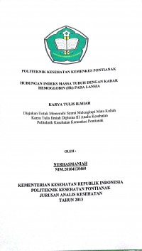 Perbedaan kandungan Timah Hitam (Pb) pada tanaman hias Pucuk Merah (Syzygium oleina) dan Andong Merah (Cordyline fruticosa) di Kota Pontianak. Leovardus
Pontianak : Poltekkes Kemenkes Pontianak, 2015.45 Hal