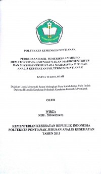 Gambaran pengelolaan limbah padat medis di Rumah Sakit Sultan Syarif Mohamad Alkadrie Kota Pontianak. Sukmana, Siti Hardiati
Pontianak : Poltekkes Kemenkes Pontianak, 2015. 66 Hal