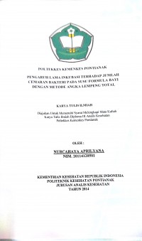 Gambaran Higiene Sanitasi Makanan Di Rumah Sakit Anton Soedjarwo (Bhayangkara) Kota Pontianak 2016 / Cyntia Eka Oktavianti.-- Pontianak : PoltekkesKemenkes Pontianak JurusanKesehatanLingkungan, 2016.- 57 p