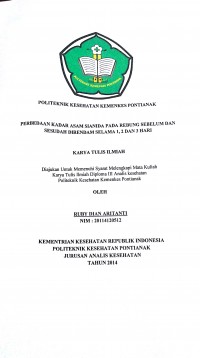 Gambaran Penatalaksanaan Penderita Diare Di Klinik Sanitasi Puskesmas Siantan Hilir Pontianak Utara 2016 / Evi Suryandani.-- Pontianak : PoltekkesKemenkes Pontianak JurusanKesehatanLingkungan, 2016.- 63 p