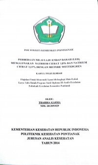 Hubungan Pola Makan Dan Aktifitas Fisik Terhadap Status Gizi Remaja Di SMP Bruder Kota Pontianak / Deviro.-- Pontianak : Politeknik Kesehatan Kemenkes Pontianak Jurusan Gizi, 2015.- 50 Hal