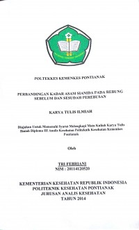 Gambaran Hygiene Sanitasi Depot Air Minum Di Kecamatan Pontianak Utara  / Maryani.-- Pontianak : PoltekkesKemenkes Pontianak JurusanKesehatanLingkungan, 2016.- 43 p