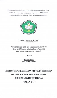 Hubungan Karakteristik Individu Dengan Konsumsi Sayur Pada Siswa Sekolah Menengah Pertama Negeri 08 Pontianak / Masruroh.--  Pontianak : Politeknik Kesehatan Kemenkes Pontianak Jurusan Gizi, 2015.- 44 Hal