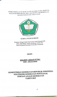 Hubungan Tingkat Pengetahuan, Sikap Perilaku Makan Sayur Buah Serta Makanan Berisiko, Status Gizi, Dan Aktifitas Fisik Lansia Terhadap Tingkat Hipertensi Di Posyandu Lansia Wilayah Bina UPK Puskesmas Alianyang Kota Pontianak / Putri Anjar Wulan.--  Pontianak : Politeknik Kesehatan Kemenkes Pontianak Jurusan Gizi, 2015.- 76 Hal