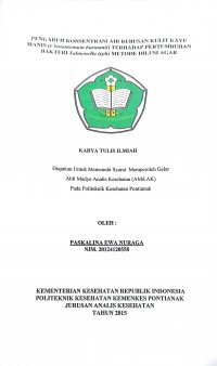 Gambaran Faktor-Faktor Yang Mempengaruhi Masyarakat Dalam Ruang Air Besar Di Kelurahan Bangka Belitung Laut Kecamatan Pontianak Tenggara 2017 / Fauzi.-- Pontianak : PoltekkesKemenkes Pontianak JurusanKesehatanLingkungan, 2017.- 51 p