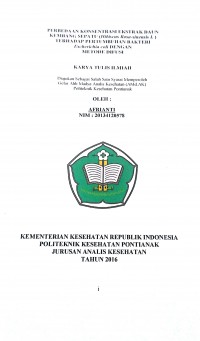 Faktor-faktor Yang Mempengaruhi Perbandingan Antara Penambalan Dengan Pencabutan Gigi Tetap Di Puskesmas Sungai Raya Kepulauan Kecamatan Sungai Raya Kepulauan Kabupaten Bengkayang Tahun 2015 / Rafika.--  Pontianak : Poltekkes Kemenkes Pontianak Jurusan Keperawatan Gigi, 2015.- 32 p