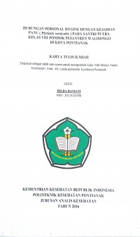 Faktor-faktor Yang Mempengaruhi Tingkat Stres Mahasiswa JKG Tingkat Akhir Dalam Praktek Klinik Terpadu Poltekkes Kemenkes Pontianak Tahun 2015 / Vivi Anggreni.-- Pontianak : Poltekkes Kemenkes Pontianak Jurusan Keperawatan Gigi, 2015.- 41 p