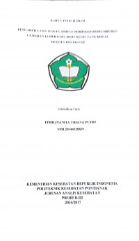 Pengaruh Lama Waktu Simpan Terhadap Pertumbuhan Cemaran Jamur Pada Roti Manis Yang Dijual Di Kota Pontianak / Putri, Efriliyanita Triana.-- Pontianak : PoltekkesKemenkes Pontianak JurusanAnalis Kesehatan, 2017.- 50 p