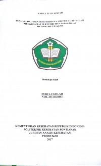 Pengaruh Konsentrasi Rebusan Air Teh Hijau Dalam Menghambat Pertumbuhan Escherichia  coli Metode Dilusi Agar / Fadilah, Nurul.-- Pontianak : PoltekkesKemenkes Pontianak JurusanAnalis Kesehatan, 2017.- 43 p