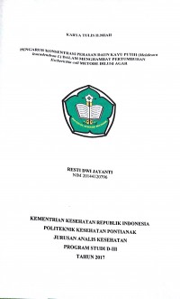 Pengaruh Konsentrasi Perasan Daun Kayu Putih (Melaleuca Leucadendron L) Dalam Menghambat Pertumbuhan Escherichia coli Metode Dilusi Agar / Jayanti, Resti Dwi.-- Pontianak : PoltekkesKemenkes Pontianak JurusanAnalis Kesehatan, 2017.- 38 p