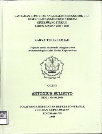 GAMBARAN KEPATUHAN ANAK DALAM MENGGOSOK GIGI DI SEKOLAH DASAR NEGERI 5 ROBAN SINGKAWANG TENGAH TAHUN AJARAN 2008/2009