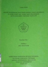 Asuhan Keperawatan Pada Pasien Dengan Typhus Abdominalis Di Ruang Rawat Inap Rumah Sakit Bhayangkara Anton Soedjarwo Pontianak Tahun 2019