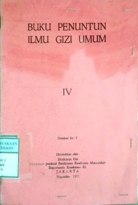 BUKU PENUNTUN ILMU GIZI UMUM IV