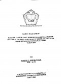 UR CACING PADAFAKTOR-FAKTOR YANG BERHUBUNGAN DENGAN POSITIF TEL SAWI DI RW XV KELURAHAN SIANTAN HILIR KECAMATAN PONTIANAK UTARA TAHUN 2003