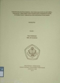 HUBUNGAN ASUPAN ENERGI, PROTEIN DAN STATUS GIZI AWAL, TERHADAP LAMA RAWAT INAP PASIEN ANAK PENDERITA DIARE DI RUMAH SAKIT UMUM DOKTER SOEDARSO PONTIANAK