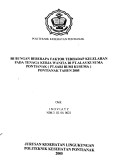 HUBUNGAN BEBERAPA FAKTOR TERHADAP KELELAHAN PADA TENAGA KERJA WANITA DI PT. ALAS KUSUMA PONTIANAK (PT. SARI BUMI KUSUMA) PONTIANAK TAHUN 2005