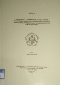 Hubungan POla Pemberian ASI, Hygiene Sanitasi Dan Diare Terhadap Status Gizi Baduta (6-24 Bulan) Di Wilayah Kerja Puskesmas Darit Kecamatan Menyuke Kabupaten Landak