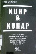 KUHP & KUHAP