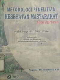 METODOLOGI PENELITIAN KESEHATAN MASYARAKAT        edisi pertama