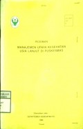 PEDOMAN MANAJEMEN UPAYA KESEHATAN USIA LANJUT DI PUSKESMAS