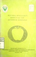 PETUNJUK PENYULUHAN KONSULTASI GIZI DI INSTITUSI KESEHATAN