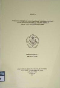 Pengaruh Pemberian Buah Pisang Lampung (Musa Acuminata) Terhadap Penurunan Tekanan Darah Sistolik Pada Lansia Penderita Hipertensi