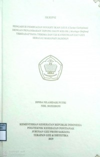 Pengaruh Pembuatan Nugget Ikan Lele (Clarias Gariepinus) Dengan Penambahan Tepung Daun Kelor (Moringa Oleifera) Terhadap Daya Terima Dan Uji Kandungan Zat Besi Sebagai Makanan Jajanan