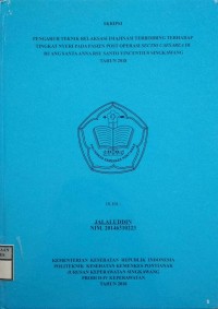 Pengaruh Teknik Relaksasi Imajinasi Terbimbing Terhadap Tingkat Nyeri Pada Pasien Post Operasi Sectio Caesarea Di Ruang Santa Anna RSU Santo Vincentius Singkawang Tahun 2018