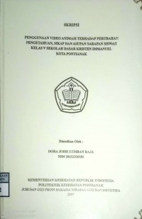 Penggunaan Video Animasi Terhadap Perubahan Pengetahuan, Sikap Dan Asupan Sarapan Siswa/i Kelas V Sekolah Dasar Kristen Immanuel Kota Pontianak